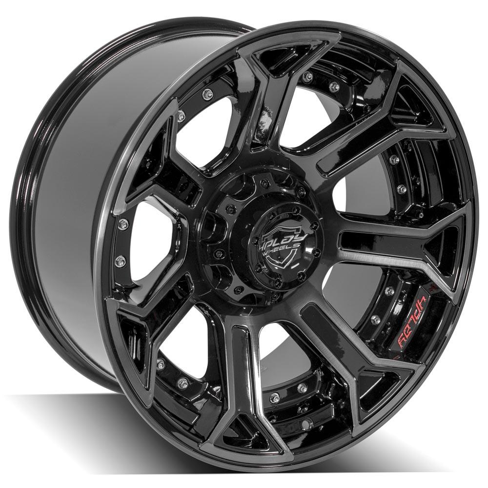 4PLAY Gen2 4P70 20x10 6x135mm & 6x5.5" -18et in Gloss Black w/ Brushed Face & Tinted Clear
