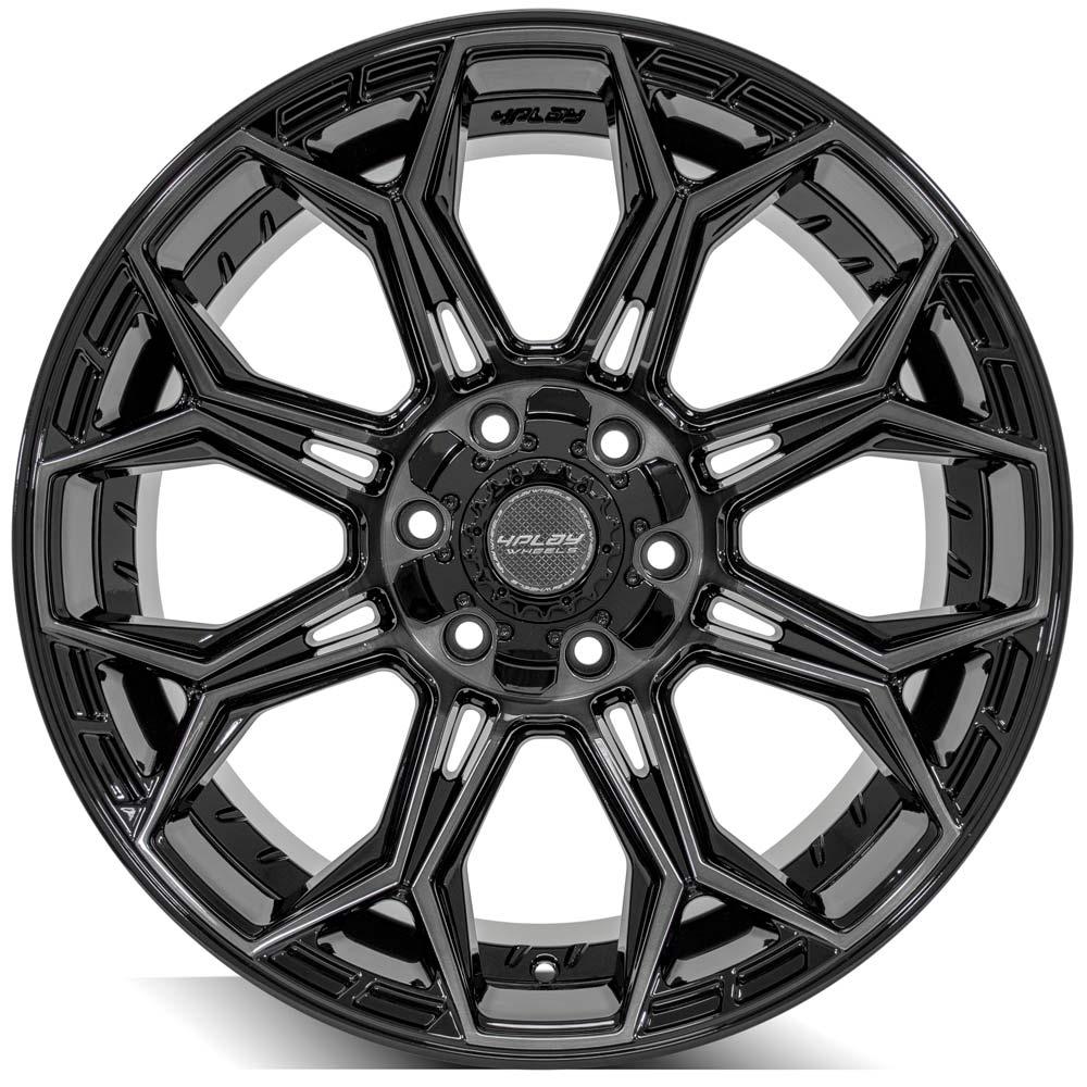 4Play 4P83 20x10 -18 6x135/6x139.7 Gloss Black w/ Brushed Face & Tinted Clear