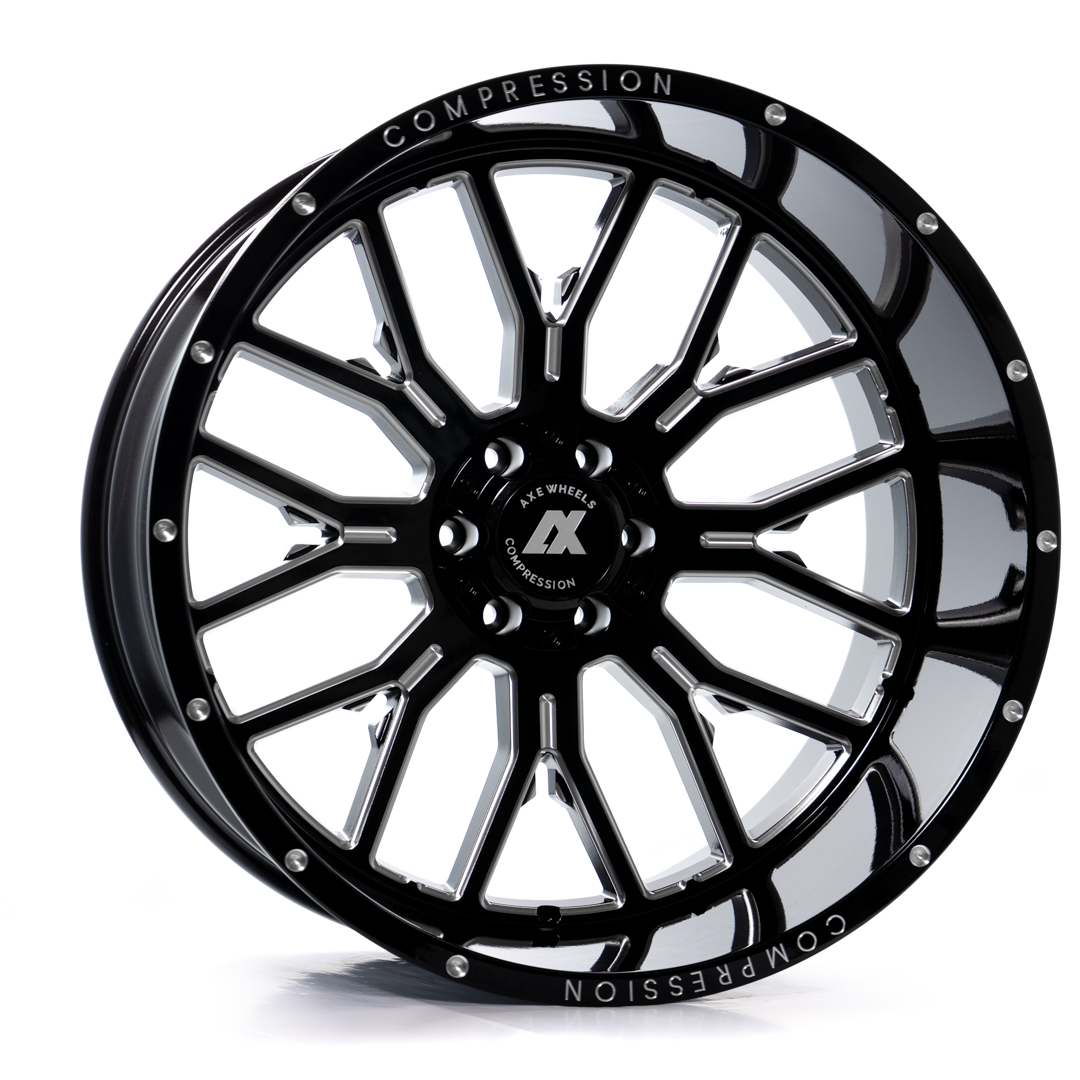 AXE AX6.0 24x12 -44 8x180 GLOSS BLACK MILLED
