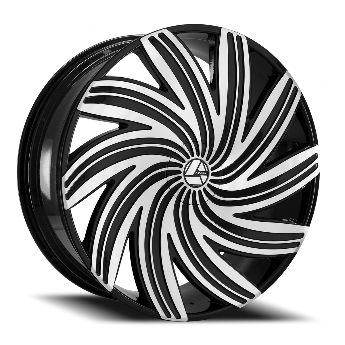 AZARA AZA-502 22X8.5 38 5X108/5X114.3 GLOSS BLACK & MACHINED