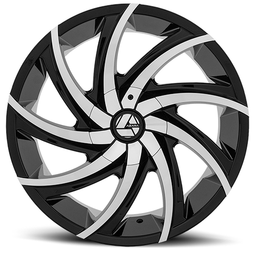 AZARA AZA-503 22X8.5 38 5X112/5X114.3 GLOSS BLACK & MACHINED