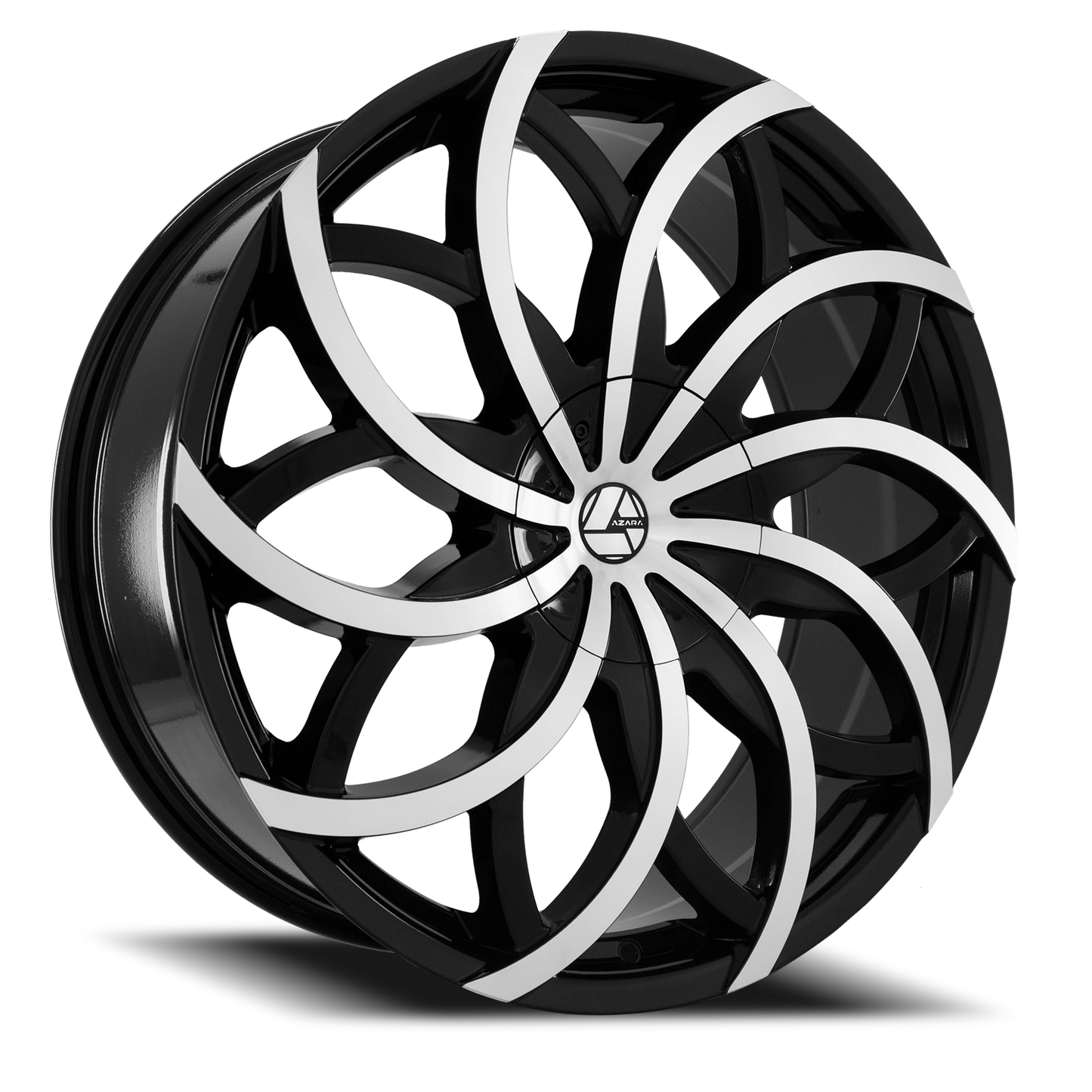 AZARA AZA-504 22X8.5 38 5X112/5X114.3 GLOSS BLACK & MACHINED