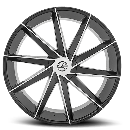 AZARA AZA-506 28X9.5 15 5X115/5X120 GLOSS BLACK & MACHINED