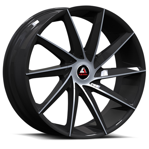 AZARA AZA-506 28X9.5 15 5X115/5X120 GLOSS BLACK & MACHINED