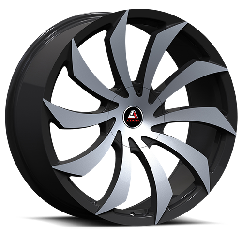 AZARA AZA-507 20X8.5 35 5X112/5X114.3 GLOSS BLACK & MACHINED
