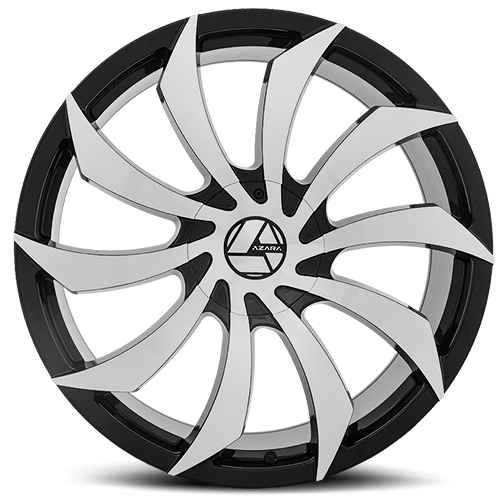 AZARA AZA-507 28X9.5 15 5X115/5X120 GLOSS BLACK & MACHINED