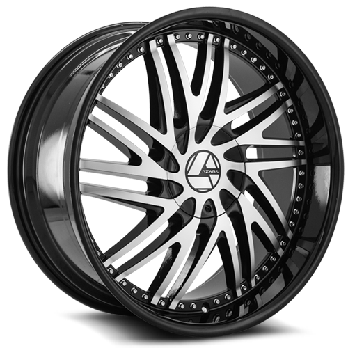 AZARA AZA-509 22X8.5 38 5X112/5X114.3 GLOSS BLACK & MACHINED