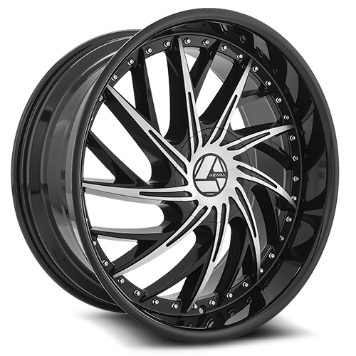 AZARA AZA-516 20X8.5 35 5X110/5X114.3 GLOSS BLACK & MACHINED