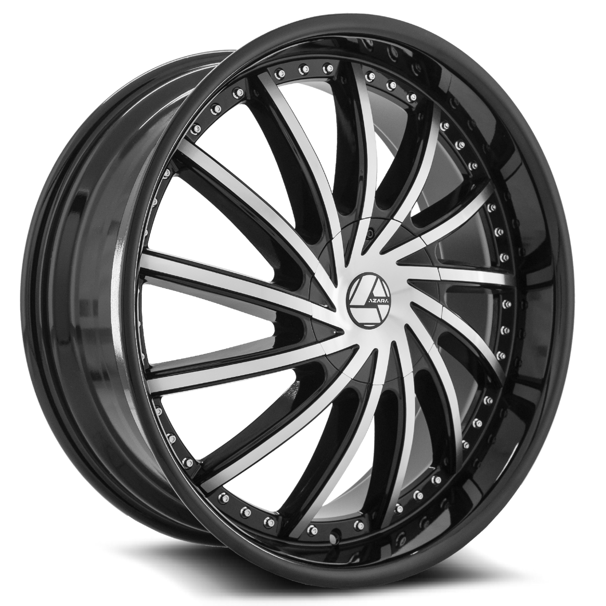 AZARA AZA-517 22X9.5 15 5X115/5X120 GLOSS BLACK & MACHINED