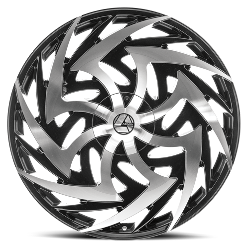 AZARA AZA-520 24X9 18 5X115/5X120 GLOSS BLACK & MACHINED