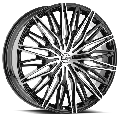 AZARA AZA-522 22X8.5 38 5X112/5X114.3 GLOSS BLACK & MACHINED