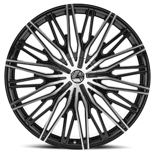 AZARA AZA-522 22X8.5 38 5X110/5X114.3 GLOSS BLACK & MACHINED