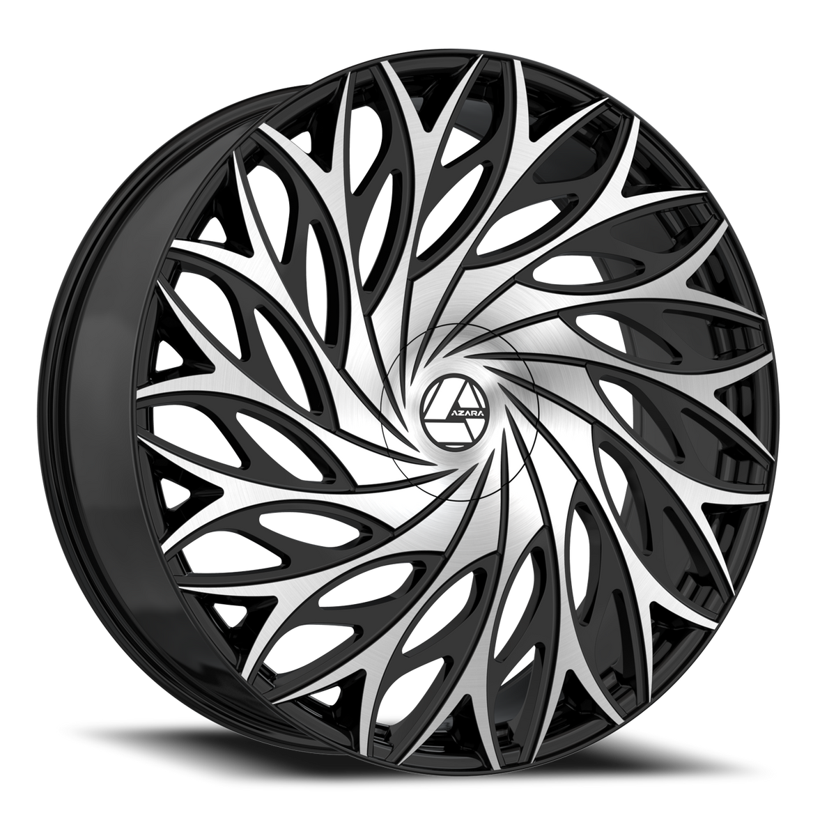 AZARA AZA-525 18X8 35 5X112/5X114.3 GLOSS BLACK & MACHINED