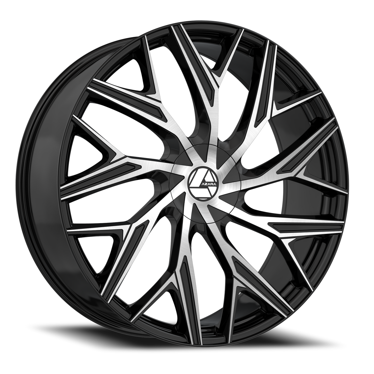 AZARA AZA-527 24X9 15 5X115/5X120 GLOSS BLACK & MACHINED