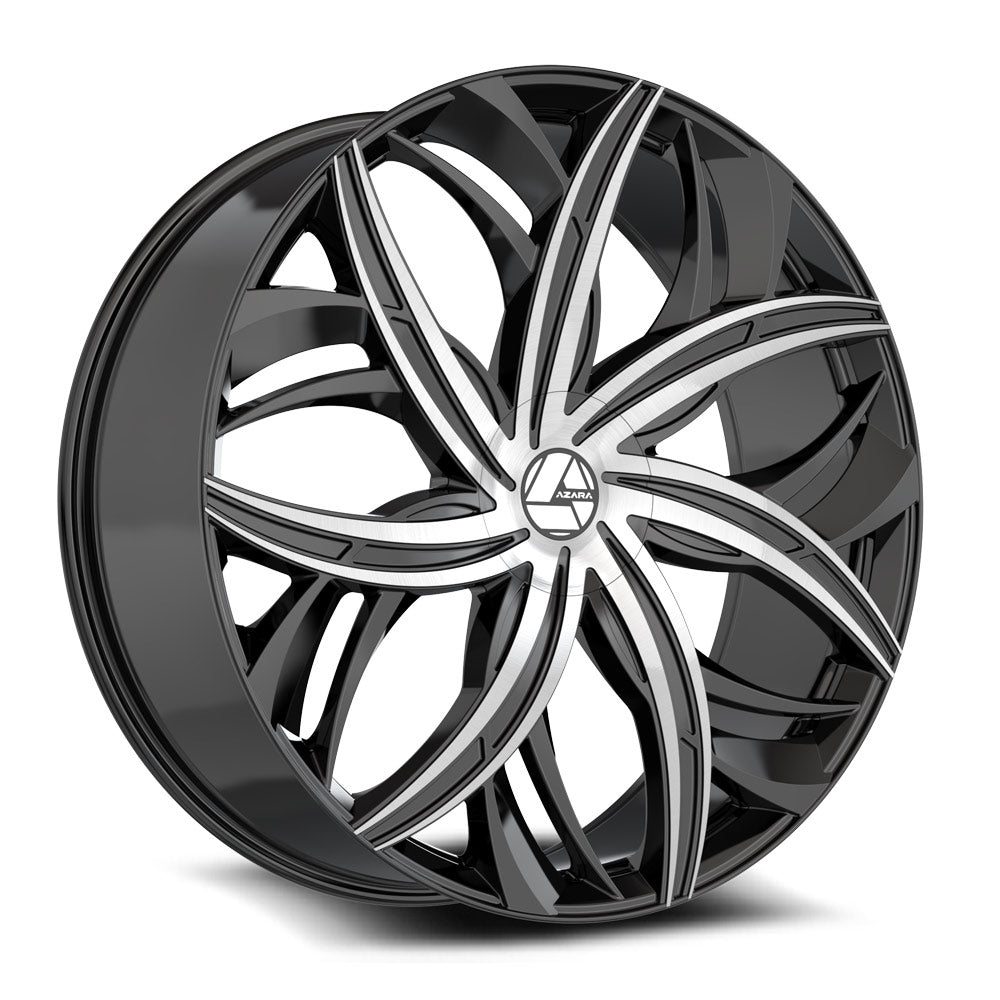 AZARA AZA-541 22X9.5 15 BLANK GLOSS BLACK & MACHINED