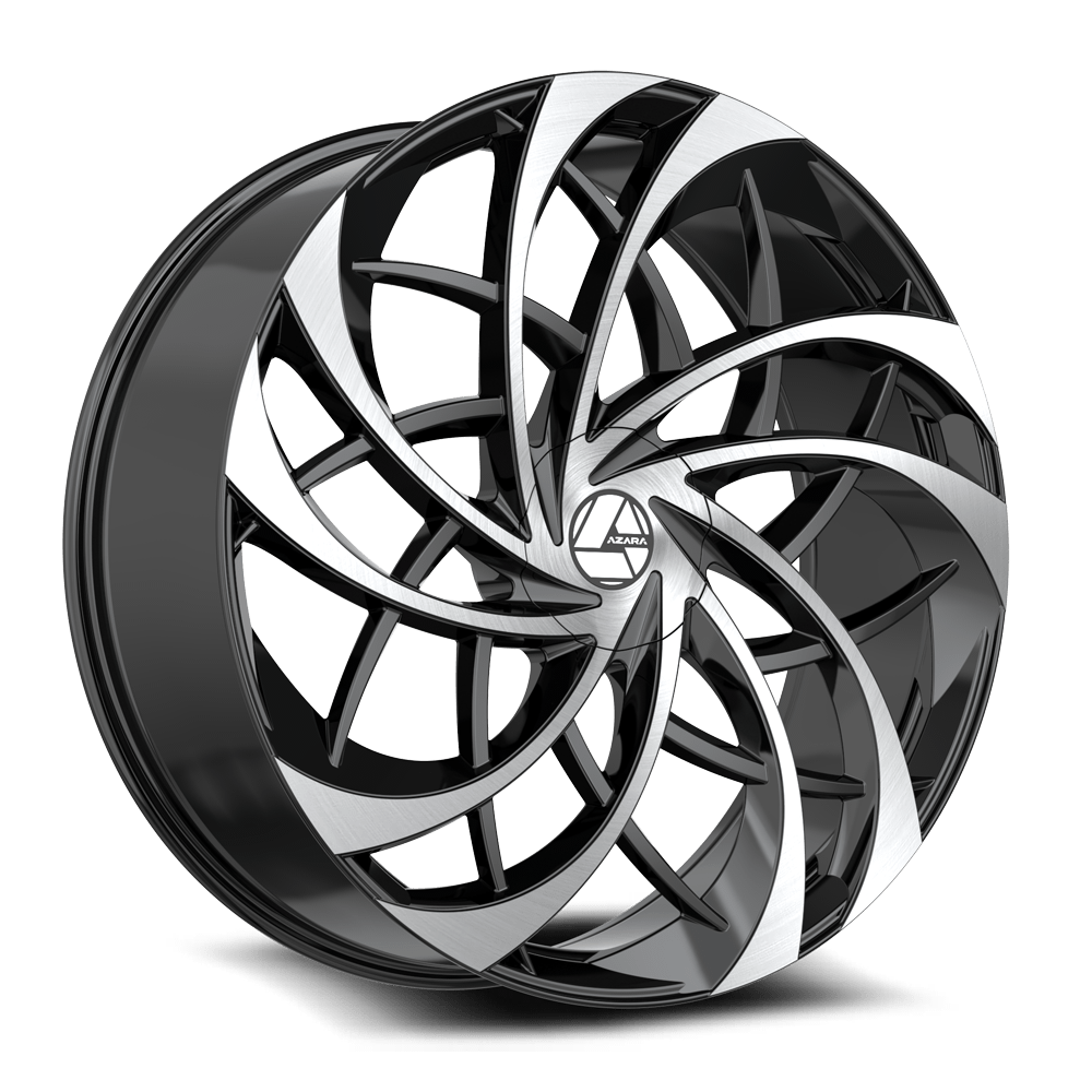 AZARA AZA-540 18X8 35 5X112/5X114.3 GLOSS BLACK & MACHINED