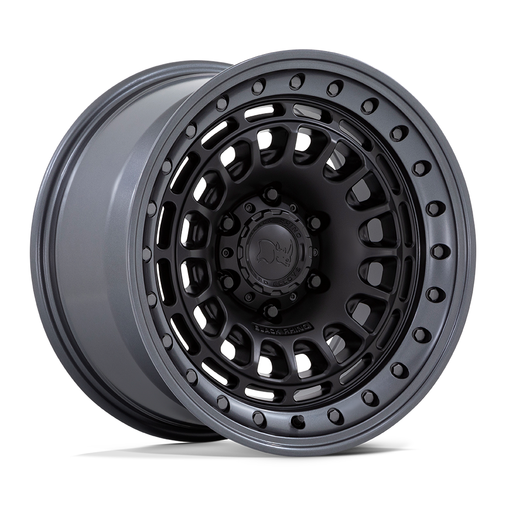 BLACK RHINO HARD ALLOYS BR014 SAHARA 17x9 -12 5x127 MATTE BLACK W/ GUNMETAL LIP
