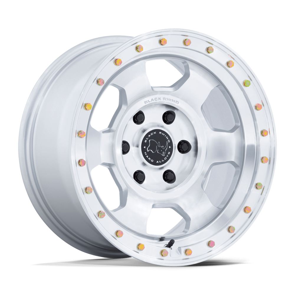 BLACK RHINO HARD ALLOYS BR029 TROOPER 17X8.5 -10 5X127 GLOSS SILVER W/ MACHINED FACE