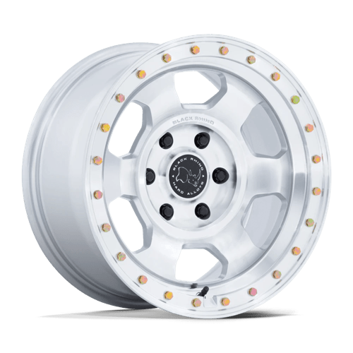 BLACK RHINO HARD ALLOYS BR029 TROOPER 17X8.5 0 6X139.7 GLOSS SILVER W/ MACHINED FACE