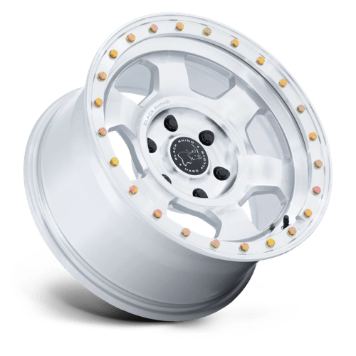BLACK RHINO HARD ALLOYS BR029 TROOPER 17X8.5 -10 5X127 GLOSS SILVER W/ MACHINED FACE