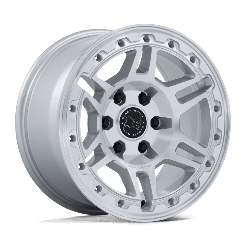 Black Rhino Hard Alloys BR039 VANGUARD - 17x8 32mm 6x114.3 GLOSS SILVER W/ MACHINED FACE Wheel | BR039SD17806432