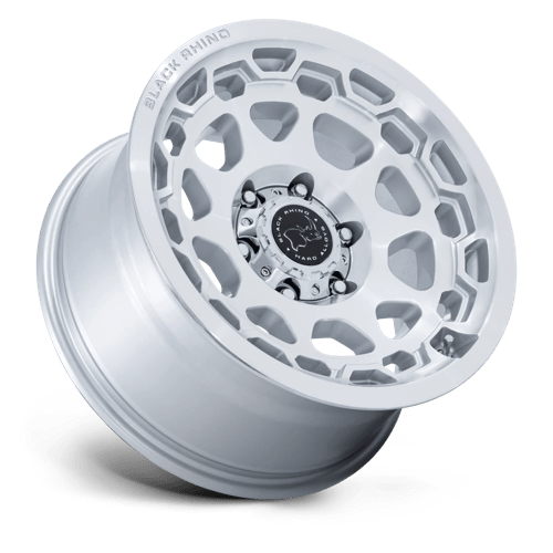 BLACK RHINO HARD ALLOYS BR026 CONGO 17X8.5 25 5X130 GLOSS SILVER W/ MACHINED FACE