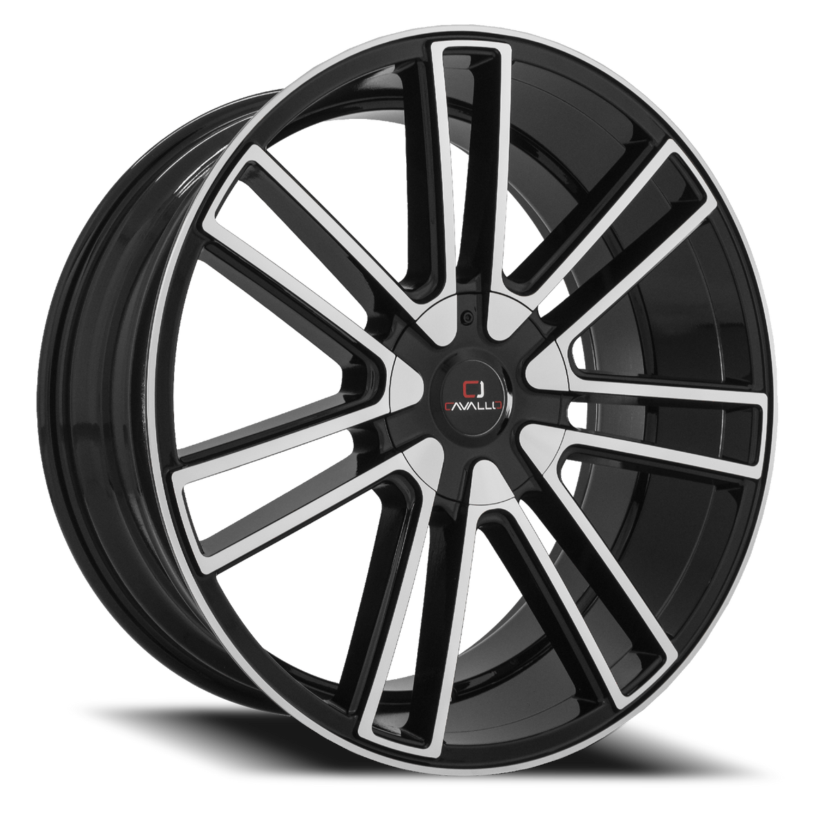 CAVALLO CLV-21 20X8.5 35 5X114.3/5X120 GLOSS BLACK & MACHINED