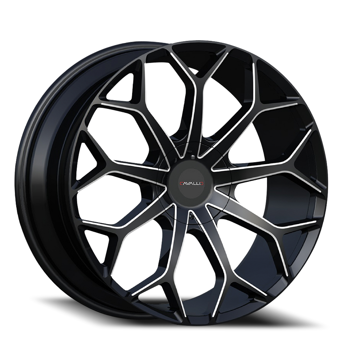 CAVALLO CLV-22 24X9 30 6X135/6X139.7 GLOSS BLACK & MILLED