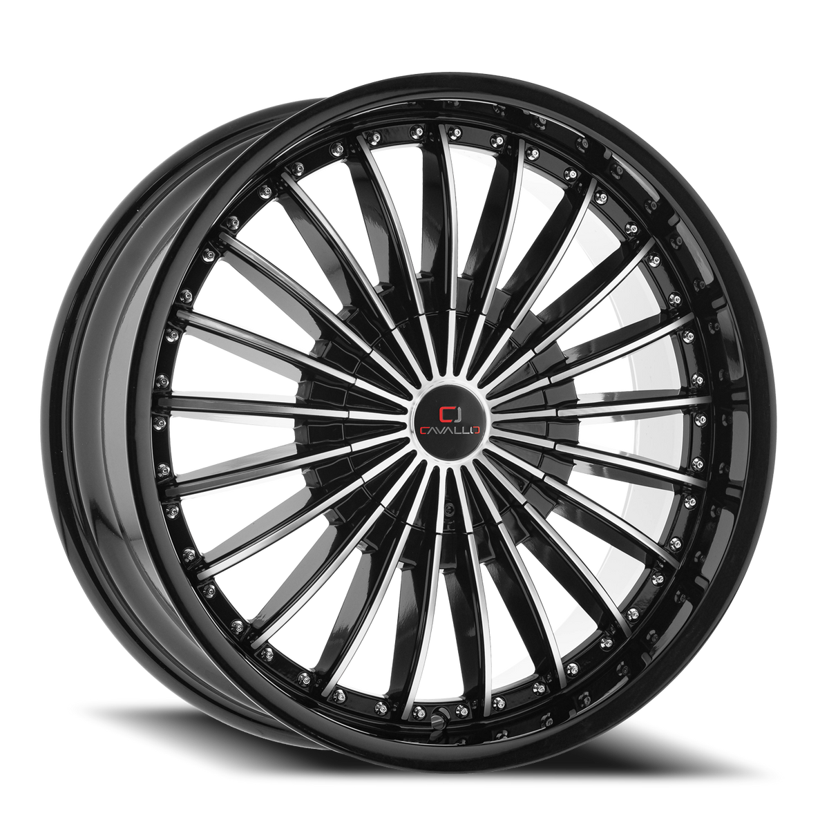 CAVALLO CLV-32 18X8 35 5X114.3/5X120 GLOSS BLACK & MACHINED