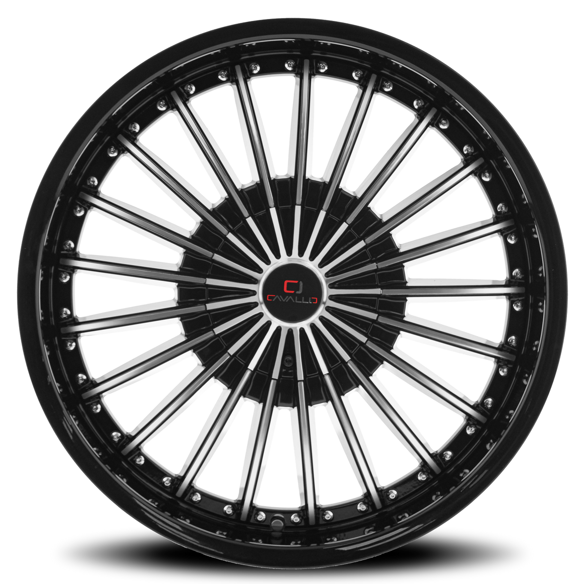 CAVALLO CLV-32 22X9.5 15 5X115/5X120 GLOSS BLACK & MACHINED