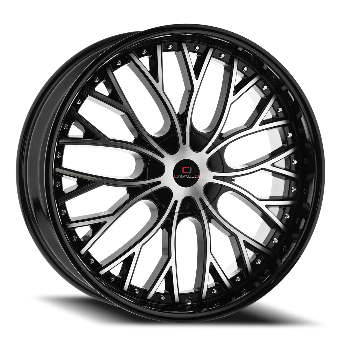CAVALLO CLV-33 20X8.5 35 5X112/5X114.3 GLOSS BLACK & MACHINED