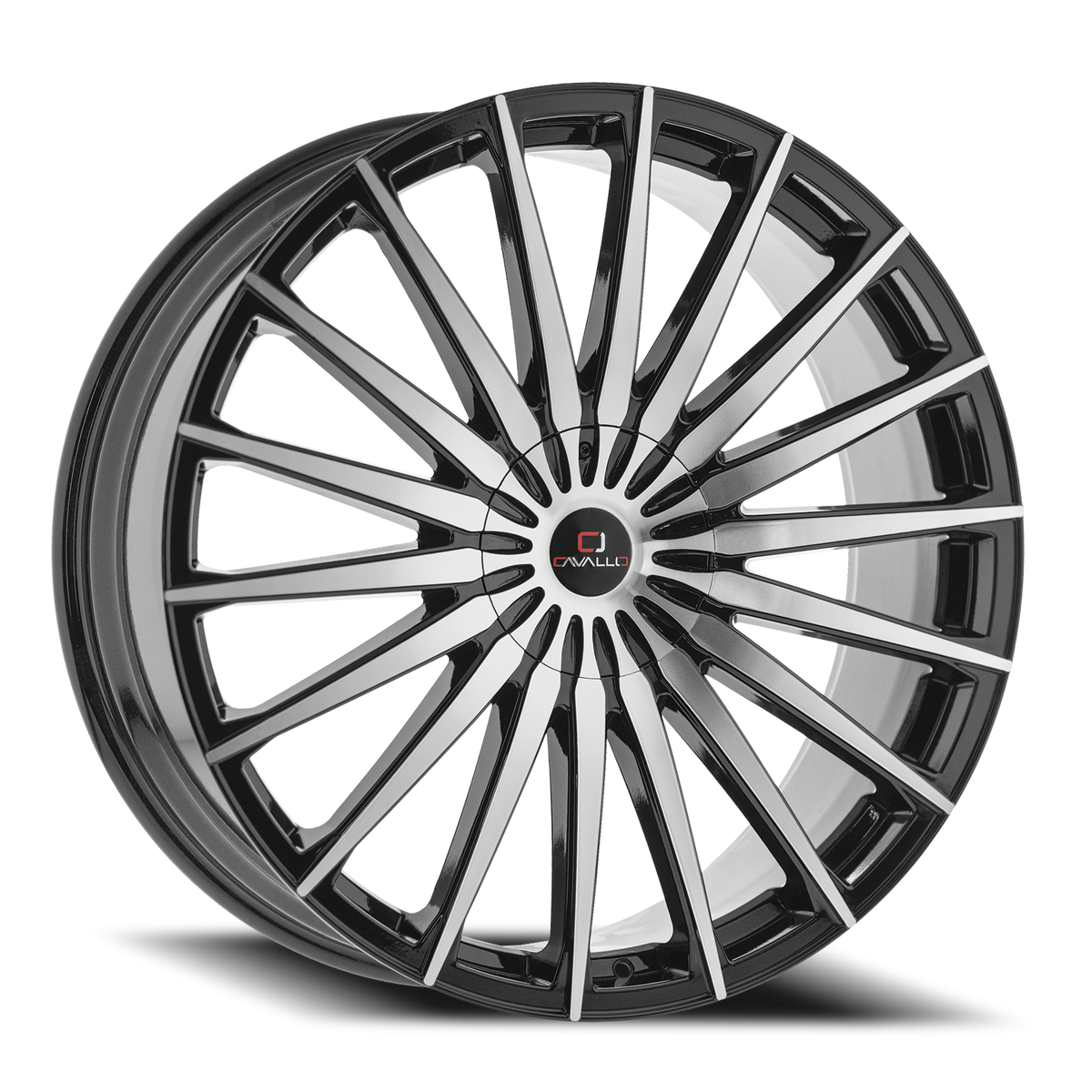 CAVALLO CLV-34 20X8.5 38 6X135/6X139.7 GLOSS BLACK & MACHINED