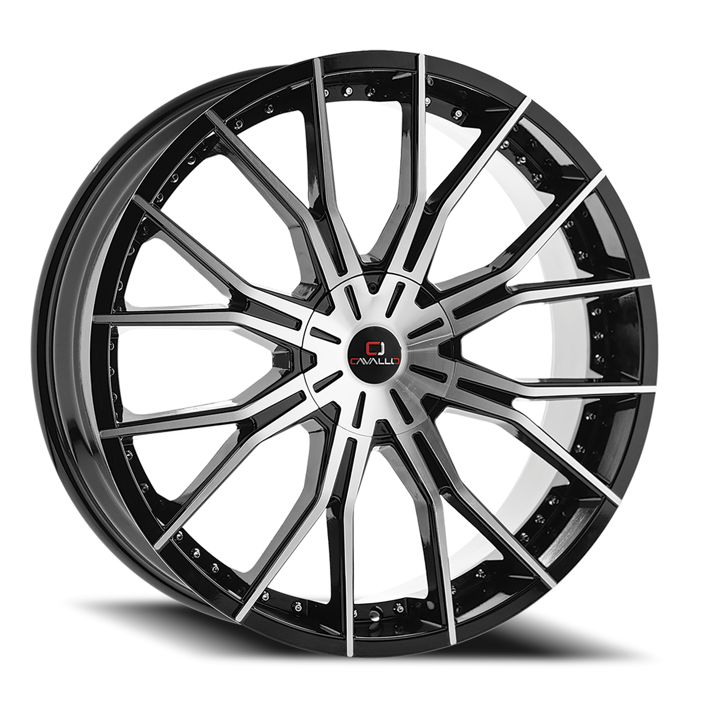 CAVALLO CLV-36 18X8 35 5X110/5X114.3 GLOSS BLACK & MACHINED
