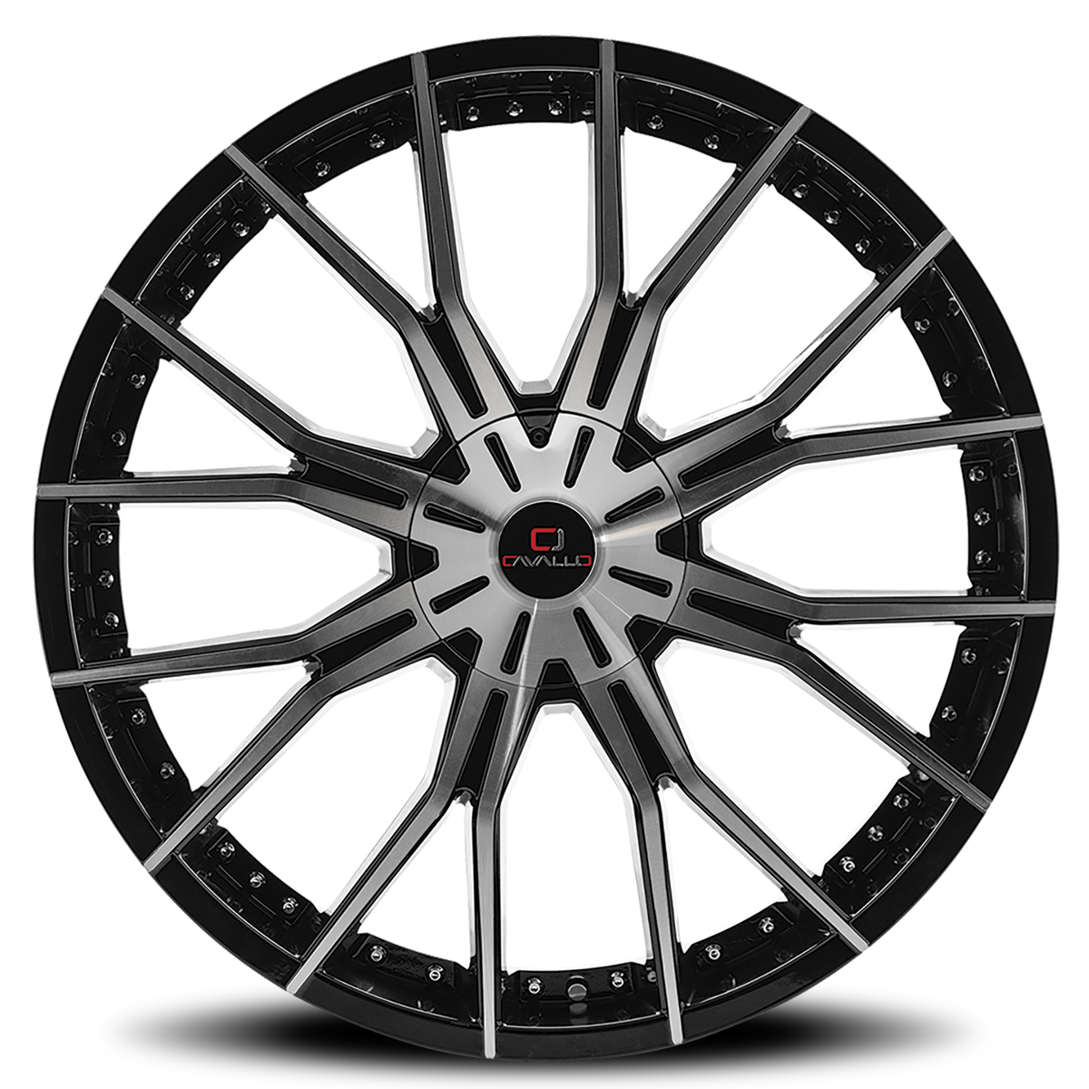 CAVALLO CLV-36 22X8.5 38 5X114.3/5X120 GLOSS BLACK & MACHINED