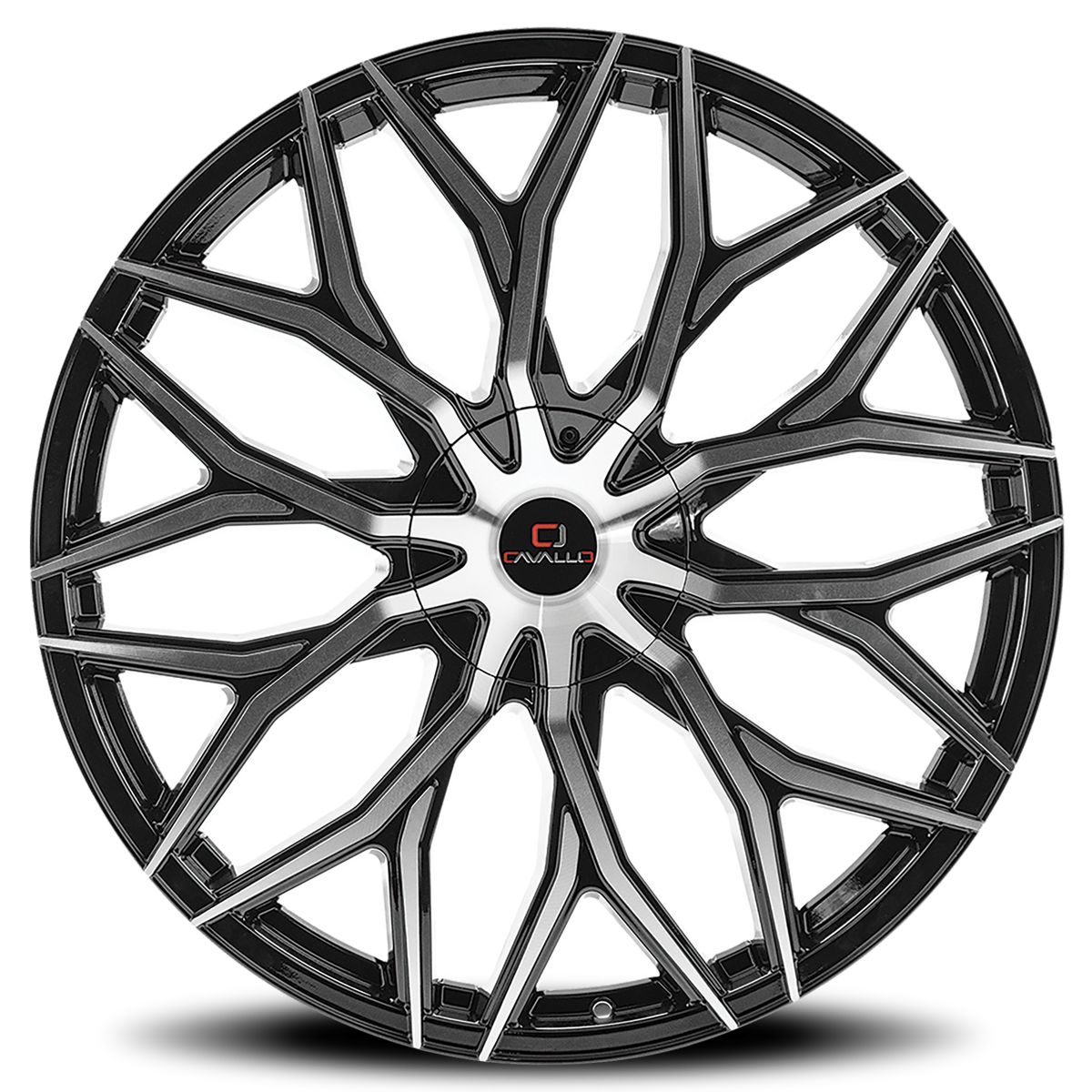 CAVALLO CLV-37 18X8 35 5X105/5X114.3 GLOSS BLACK & MACHINED