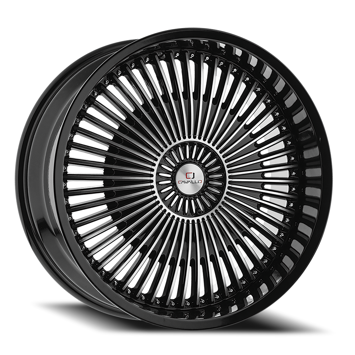 CAVALLO CLV-41 20X8.5 35 5X112/5X114.3 GLOSS BLACK & MACHINED
