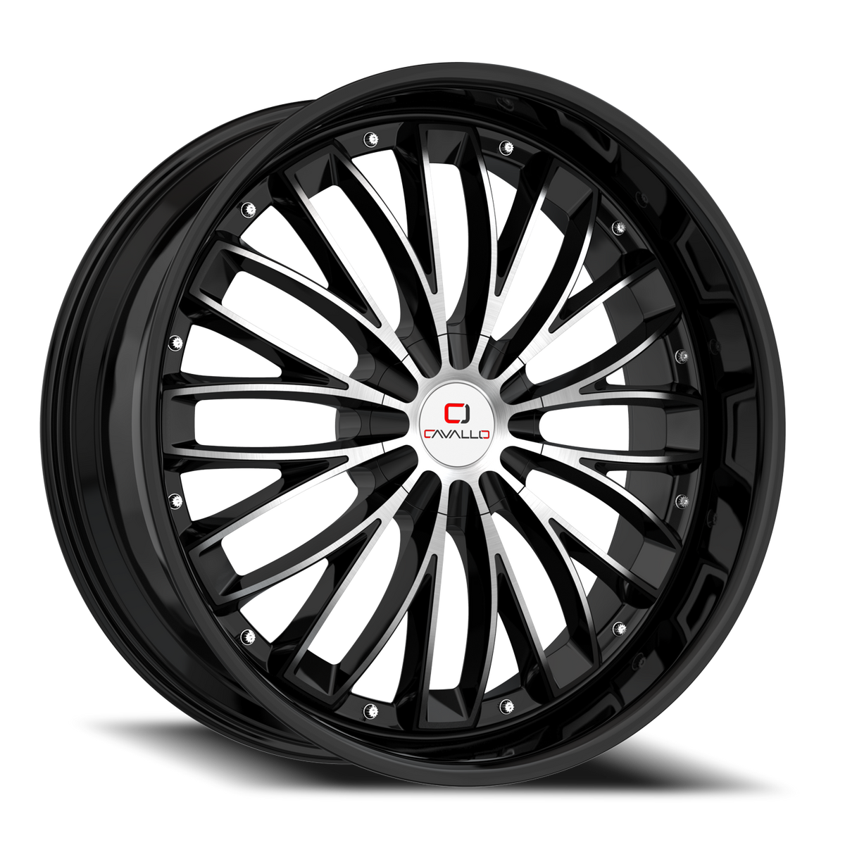 CAVALLO CLV-42 22X9.5 25 6X135/6X139.7 GLOSS BLACK & MACHINED