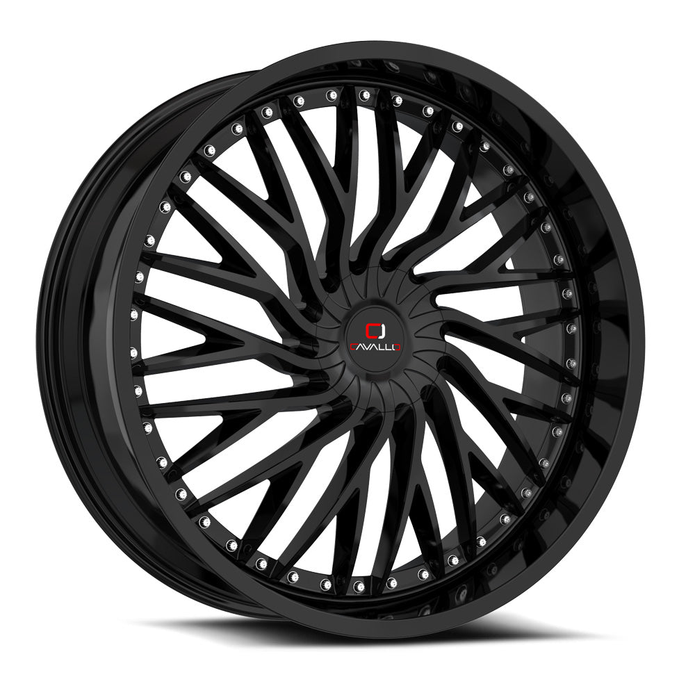 CAVALLO CLV-43 22X9.5 15 BLANK GLOSS BLACK