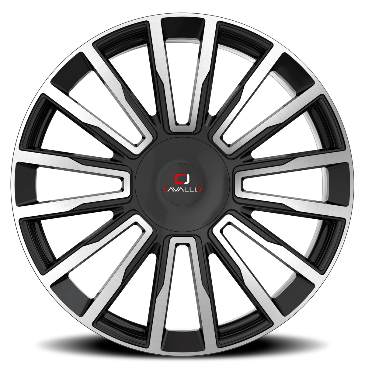 CAVALLO CLV-47 20X8.5 35 5X108/5X114.3 GLOSS BLACK & MACHINED