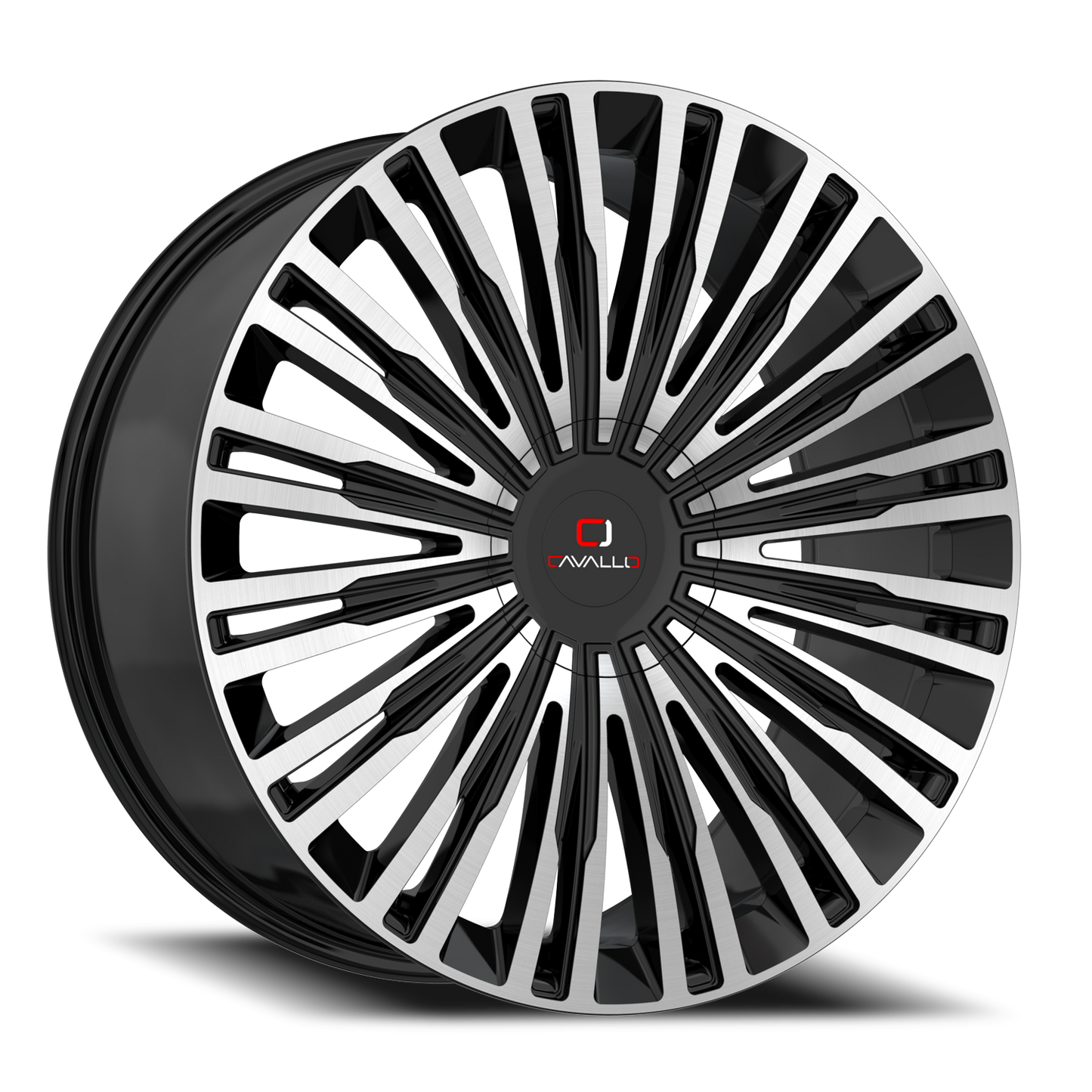 CAVALLO CLV-48 20X8.5 35 5X110/5X114.3 GLOSS BLACK & MACHINED