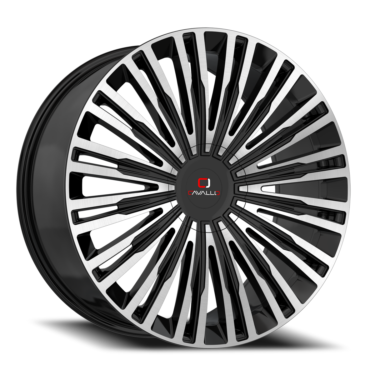 CAVALLO CLV-48 24X9 34 5X115/5X120 GLOSS BLACK & MACHINED