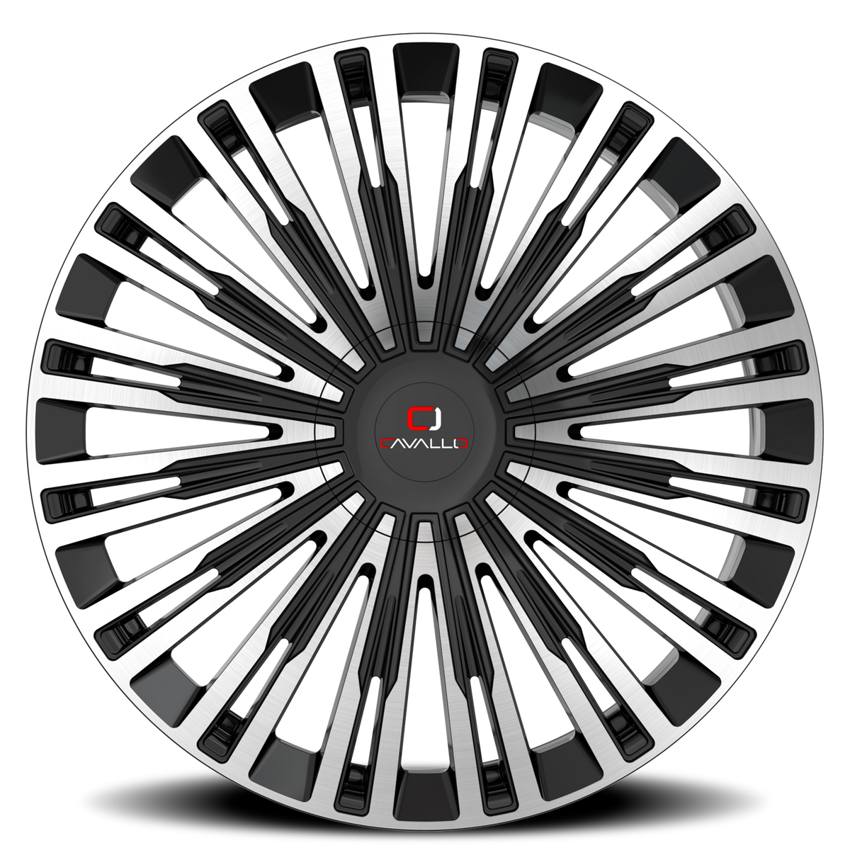 CAVALLO CLV-48 22X8.5 38 5X112/5X114.3 GLOSS BLACK & MACHINED