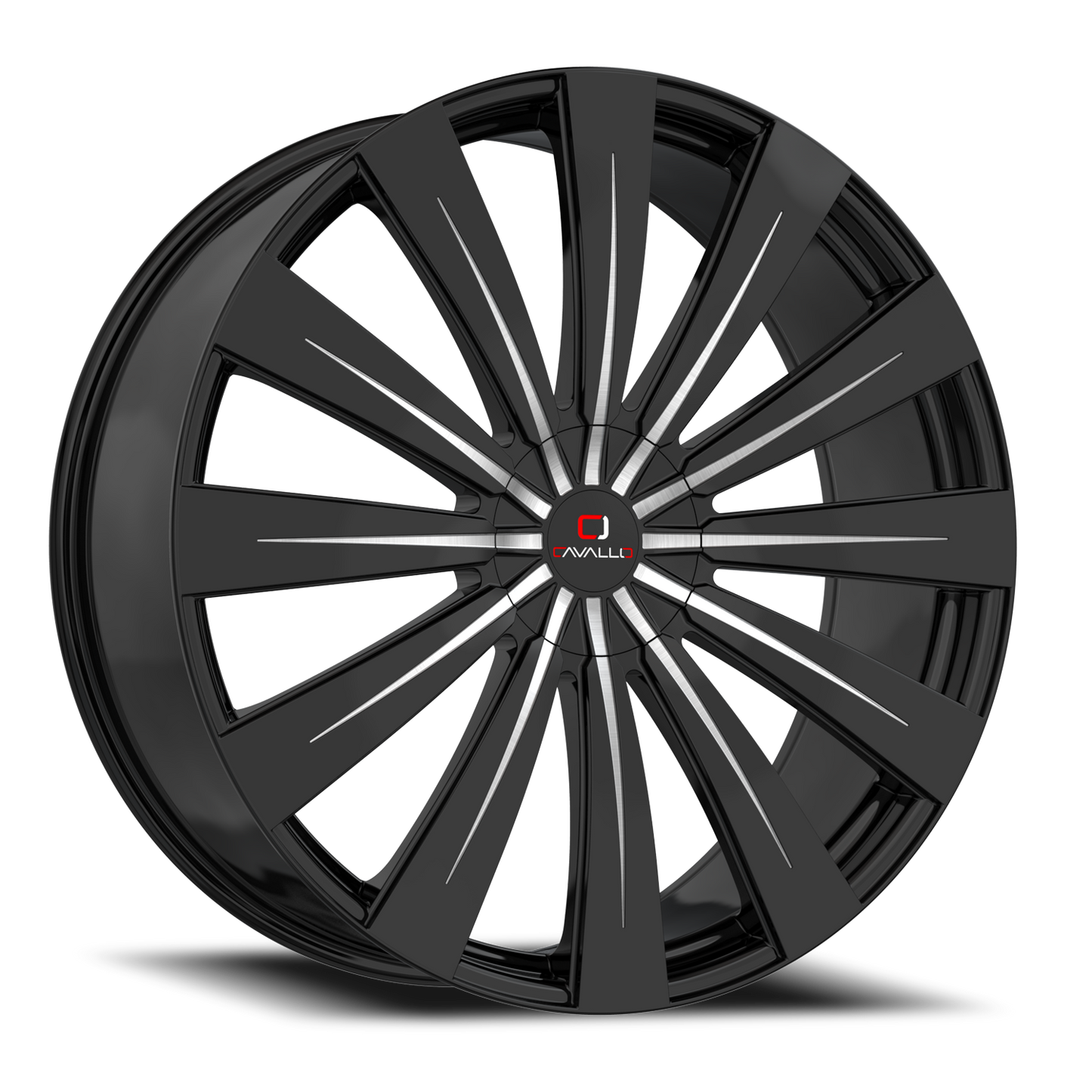 CAVALLO CLV-49 22X8.5 38 5X112/5X114.3 GLOSS BLACK & MACHINED