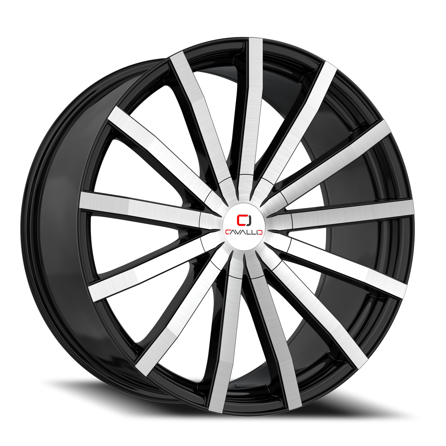 CAVALLO CLV-52 20X8.5 35 5X108/5X114.3 GLOSS BLACK & MACHINED