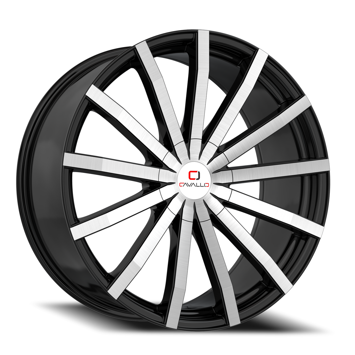CAVALLO CLV-52 24X9 25 6X135/6X139.7 GLOSS BLACK & MACHINED