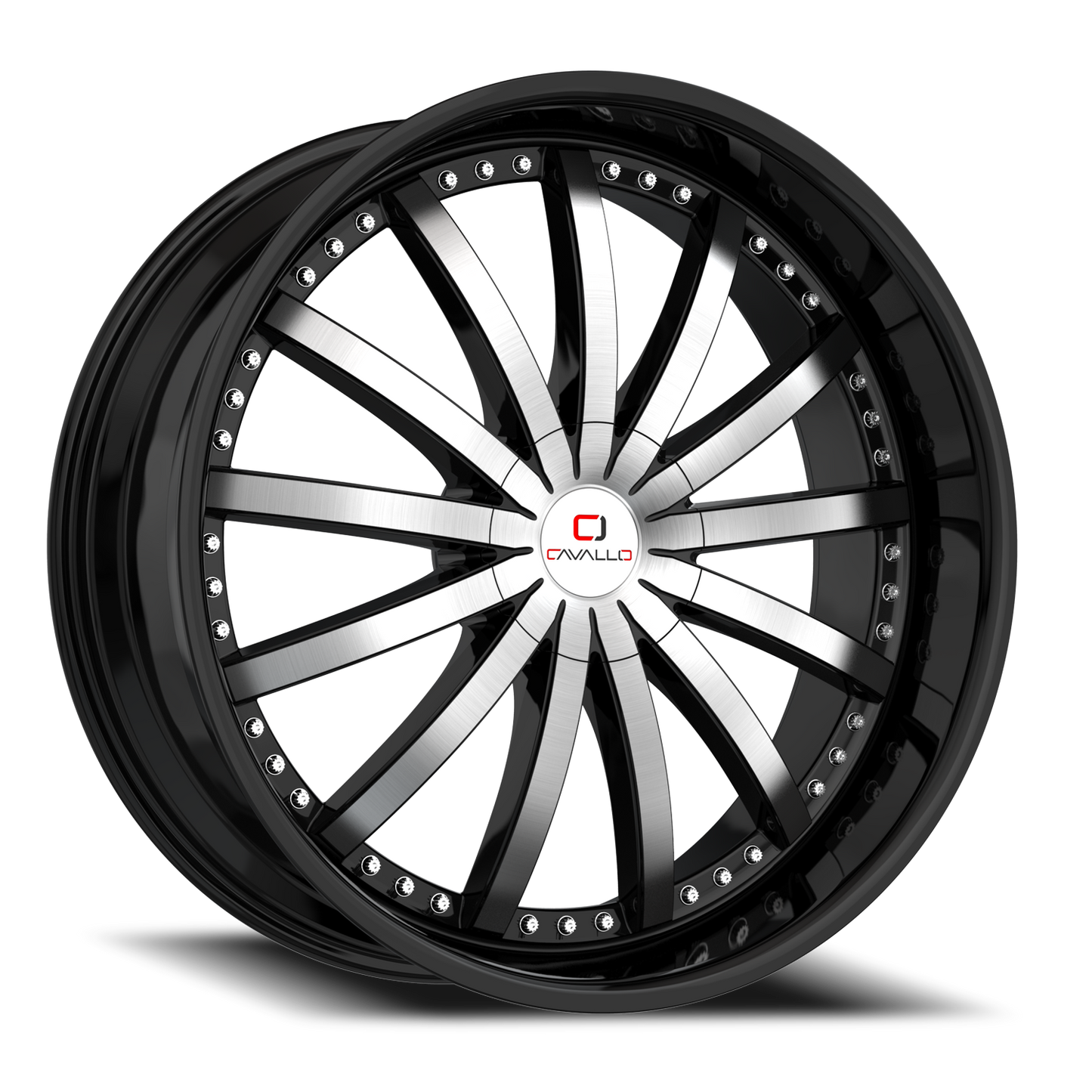 CAVALLO CLV-53 22X9.5 25 6X135/6X139.7 GLOSS BLACK & MACHINED