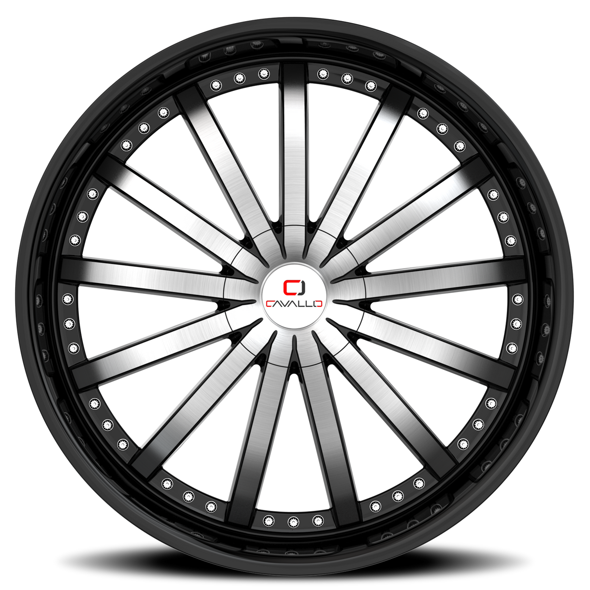 CAVALLO CLV-53 22X8.5 38 5X112/5X114.3 GLOSS BLACK & MACHINED