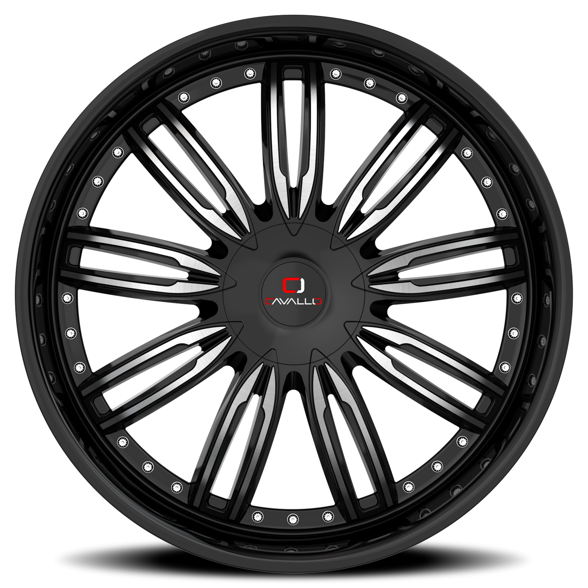 CAVALLO CLV-54 22X9.5 15 5X115/5X120 GLOSS BLACK & MACHINED
