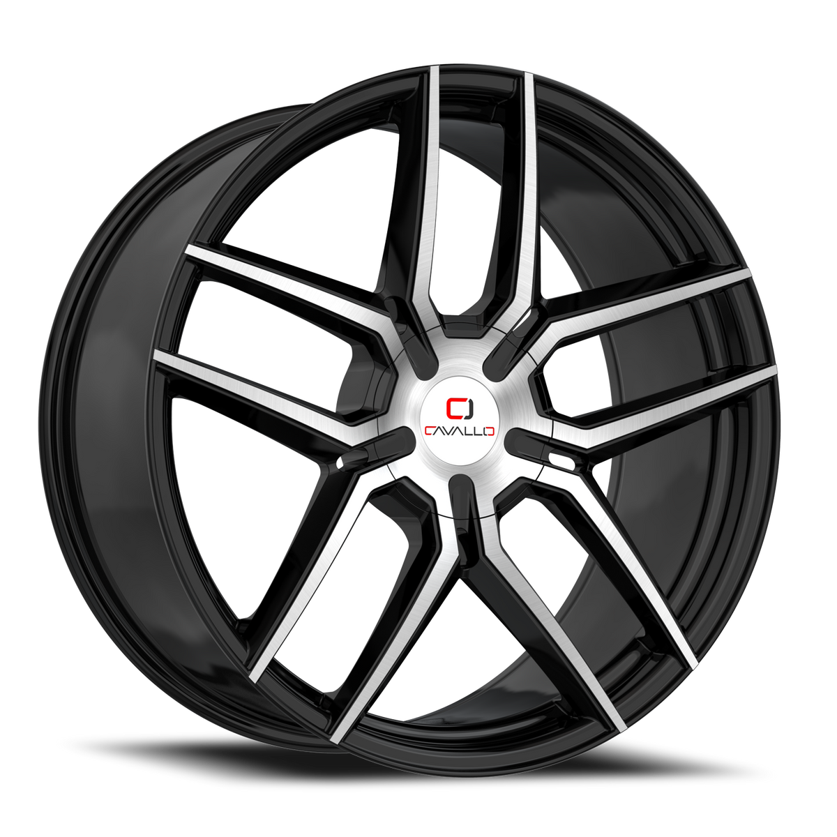 CAVALLO CLV-55 20X8.5 35 5X112/5X114.3 GLOSS BLACK & MACHINED
