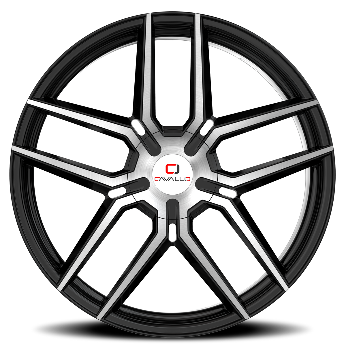 CAVALLO CLV-55 18X8 35 5X110/5X114.3 GLOSS BLACK & MACHINED